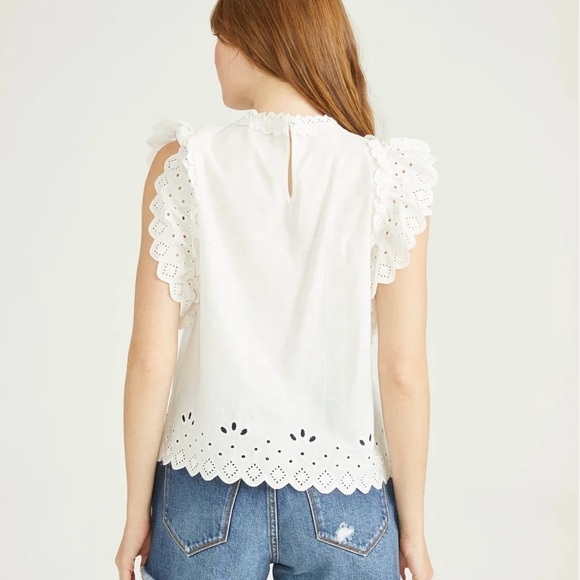 DRIFTWOOD White Ruffle Eyelet Top, Size XL (v) - Picture 2 of 8